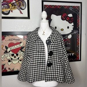 Houndstooth Cropped Jacket